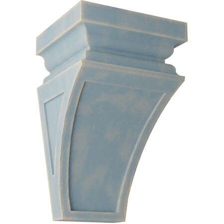Ekena Millwork 5"W x 5 3/4"D x 10"H Medium Nevio Wood Vintage Decor Corbel, Driftwood Blue CORWD05X05X10NEBU